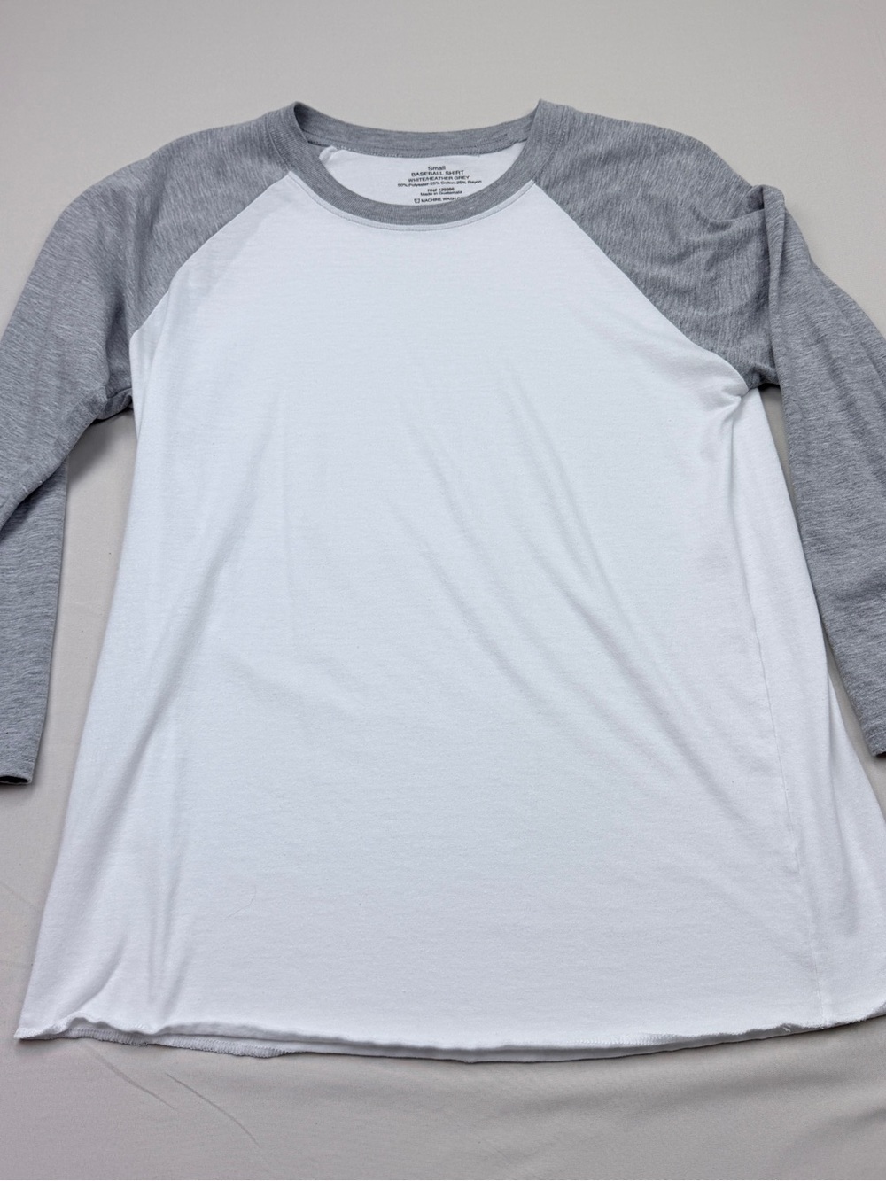 Baseball Shirt White and Gray Tee